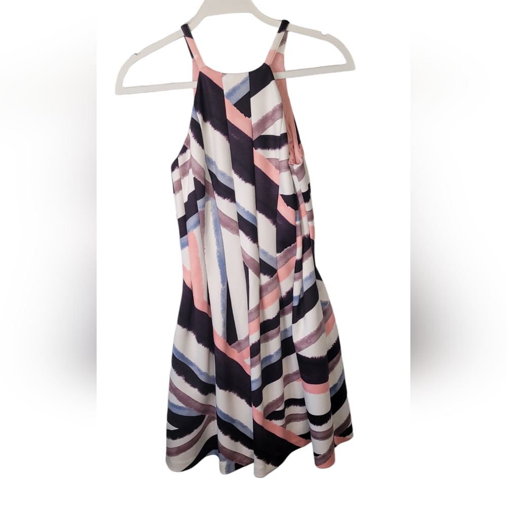 Vince Camuto Women's Geo-Print Fit & Flare Scuba Dress